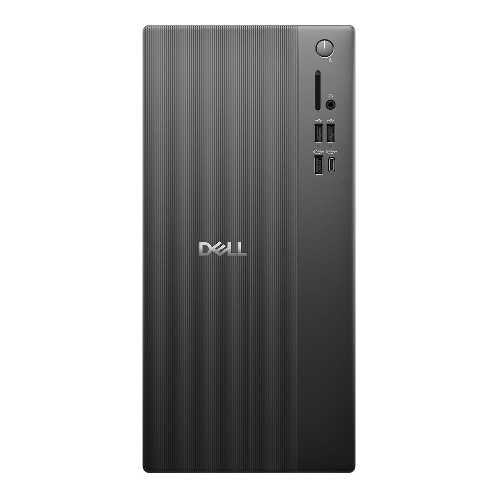 Dell Tower ECT1250 塔式电脑正面,提供全高 x16 显卡插槽